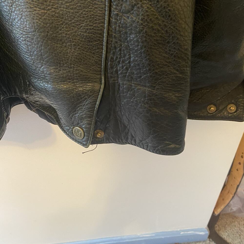 ANDREW MARC NEW YORK Women XXL Black Leather Biker Western Jacket Zip Up Pockets - Picture 15 of 16